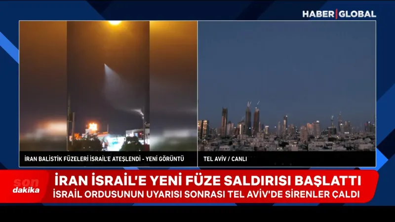 İran balistik füzeleri İsrail’e ateşledi: İşte yeni görüntüler