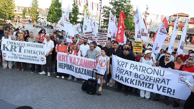KRT çalışanları Beşiktaş Meydan’da toplandı; “Gazeteciler kendi hakkını korumayı unutmadı”