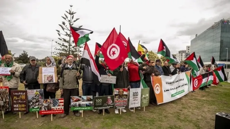 Tunus'ta Gazze'deki soykırıma karşı protesto