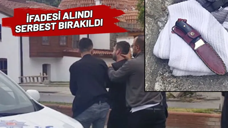 Tanımadığı kadına gül vermek istedi, reddedilince bıçak gösterdi